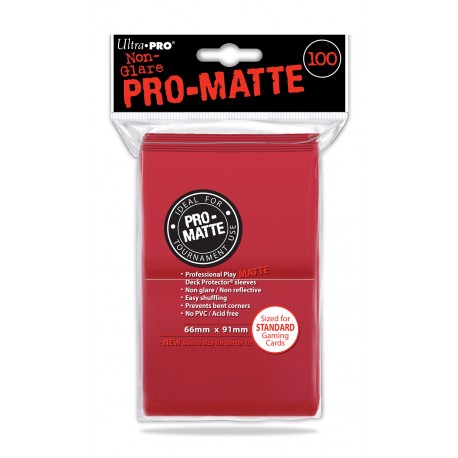 Pro Matte Standard Sleeves Red 100ct