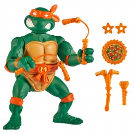 TMNT CLASSIC (1980's)  4" MICHELANGELO WITH STORAGE SHELL 10cm