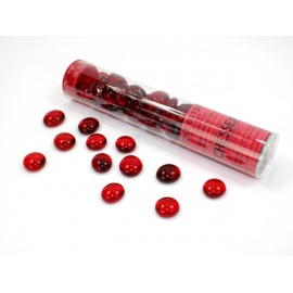Red Glass Stones (40) in 4" Tube