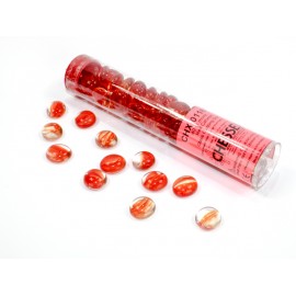 Catseye Red Glass Stones (40) in 4" Tube
