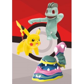 Pokemon battle figure Set 3 -Pack : MACHOP, PIKACHU 1, ALOLAN MUK