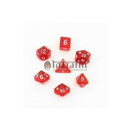 Polyhedral Red/white 7-Die Set