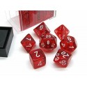 Translucent Polyhedral Red/white 7-Die Set