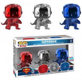 Movies: Justice League 3PK Superman (Landing) (Chrome) Fall Convention 2018