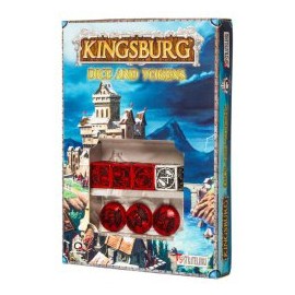 Red & Black Kingsburg Dice and Tokens Set (4+3)
