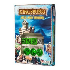 Green & Black Kingsburg Dice and Tokens Set (4+3)