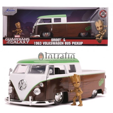 Marvel Groot 1963 VW Bus Pickup + Groot Figurine 1:24