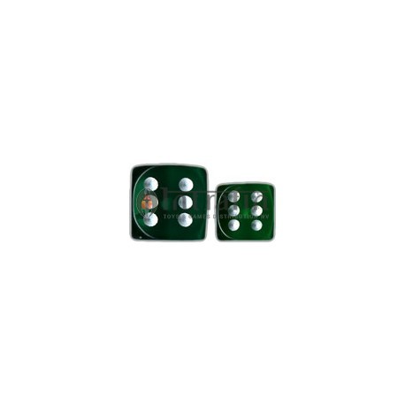 Translucent 12mm d6 with pips Dice Blocks™- Green w/white (36 Dice)