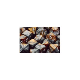 Gemini Polyhedral 7-Die Sets - Copper-Steel w/white