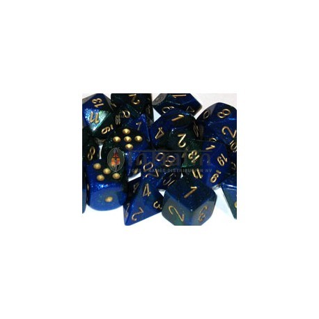 Gemini Polyhedral 7-Die Sets - Blue-Green w/gold